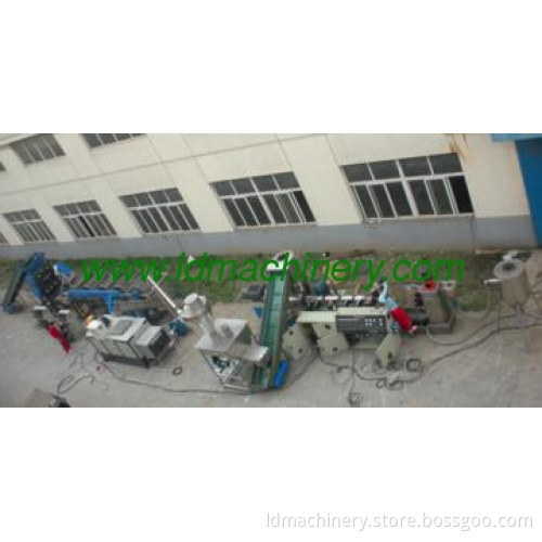 Plastic bag recycling machine line